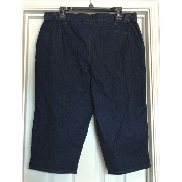 KAREN SCOTT - NWT - L Sz 16 Petite Comfort Waist Capri Jeans in Dark Wash - Picture 4 of 16